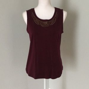 Christopher and Banks maroon sleeveless top
